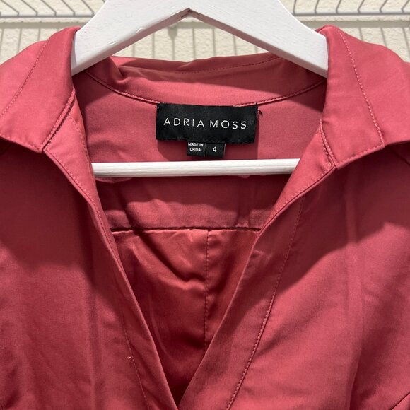 Adria Moss Midi Dress Rose colored with dreamy pleated sleeves, Size: 4 - Picture 6 of 7